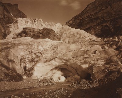 Suíça. Grindelwald, geleira superior, fonte do Lutschine, 1875-1877. de Adolphe Braun