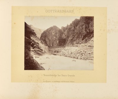 Caminho de ferro de São Gotardo: ponte do Ticino perto de Dazio Grande de Adolphe Braun and Cie