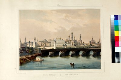 Vista do Kremlin de Moscou (Le Kremlin de Moscou) por Cuvillier, Adolphe (activo 1830s-1840s) de Adolphe Cuvillier
