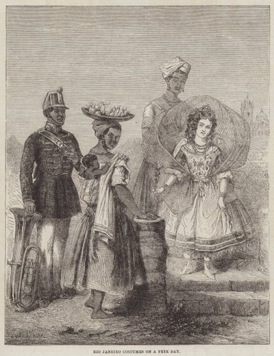 Trajes do Rio de Janeiro em um dia de festa de Adolphe DHastrel