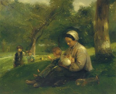 Mãe e filhos em Saint-Siméon: a Mãe Amorosa de Adolphe Felix Cals