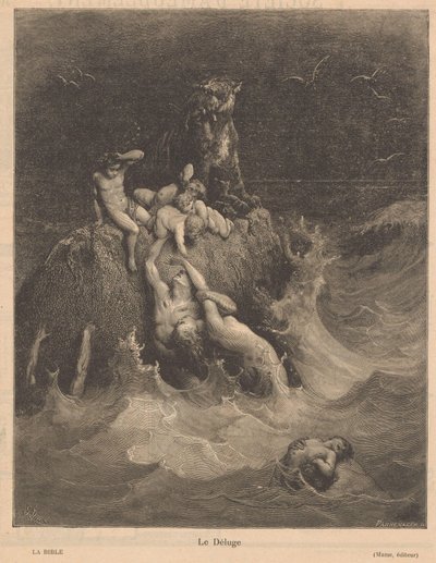 dilúvio Le Déluge (título no objeto) de Adolphe Francois Pannemaker