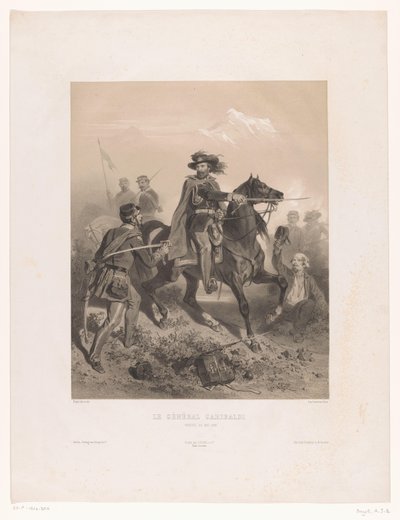 General Giuseppe Garibaldi como comandante na Batalha de Varese Le General Garibaldi (título no objeto) de Adolphe Jean Baptiste Bayot