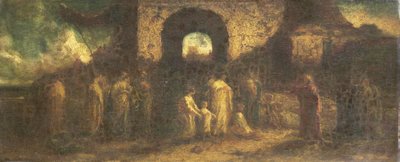 Cristo abençoa as crianças de Adolphe Joseph Thomas Monticelli