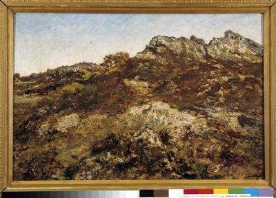 Paisagem de colinas (o maciço de Garlaban na Provença) de Adolphe Joseph Thomas Monticelli