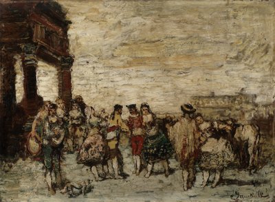 Festa na Espanha Pintura de Adolphe Monticelli (1824-1886) Dim 36,5x48 cm Musee Grobet-Labadie de Adolphe Joseph Thomas Monticelli