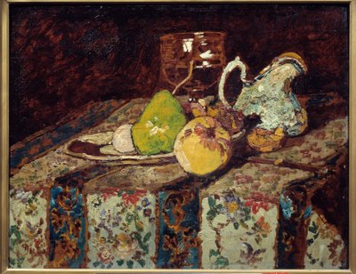 Natureza morta com um jarro branco. Pintura de Adolphe Monticelli (1824-1886) de Adolphe Joseph Thomas Monticelli
