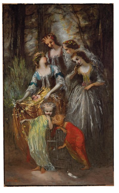 A imperatriz Eugénie e seus assistentes de Adolphe Joseph Thomas Monticelli