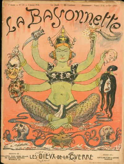 Capa de "La Baionnette", Satirical en Colours de Adolphe Leon Willette