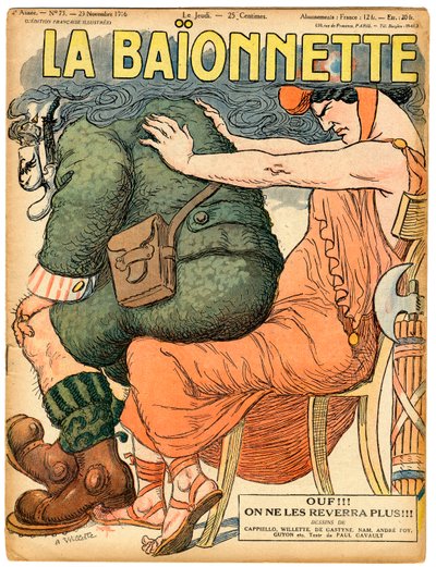 Capa de "La Baionnette", Satirical in Colors de Adolphe Leon Willette