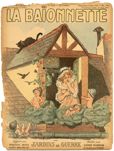 Capa de "La Baionnette", Satirical in Colours de Adolphe Leon Willette