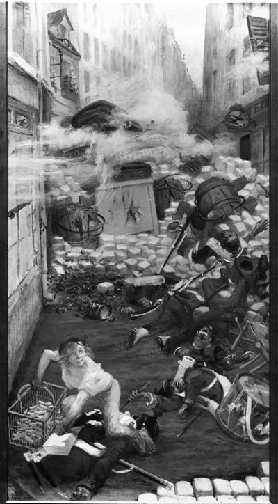 Gavroche Coletando Cartuchos de Adolphe Leon Willette