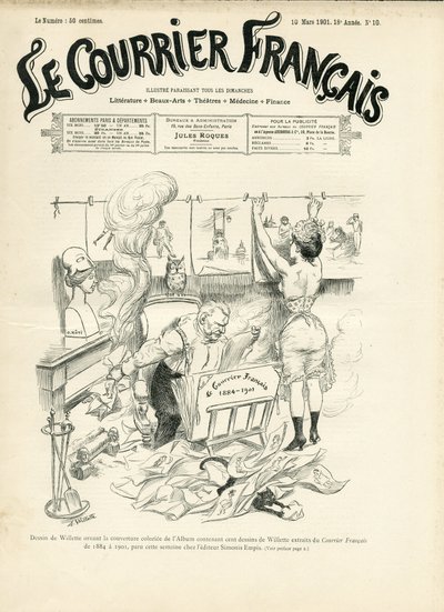 Ilustração de Adolphe dit Willette (1857-1926) para a capa do Le Courrier francais de Adolphe Leon Willette