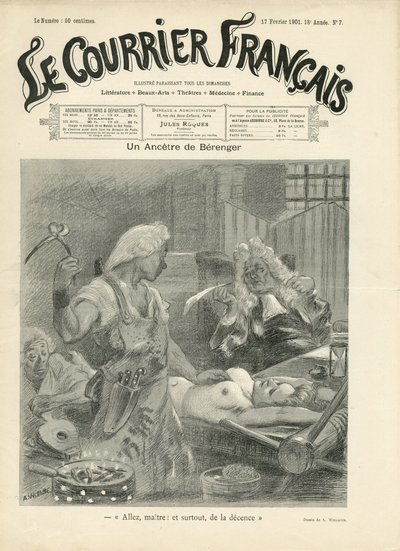 Ilustração de Adolphe dit Willette (1857-1926) para a capa do Le Courrier francais de Adolphe Leon Willette