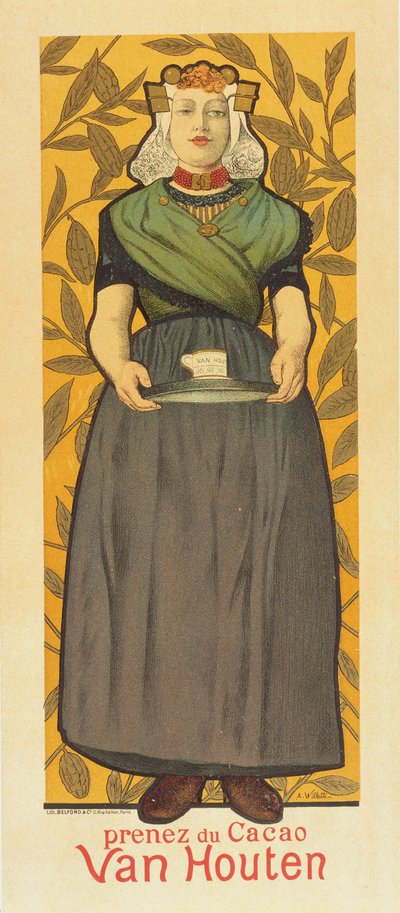 Tomar Van Houten Cocoa de Adolphe Leon Willette