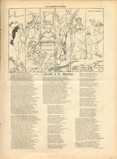 O Correio Francês, sátira B&W de Adolphe Leon Willette