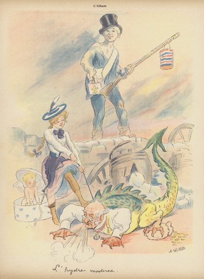 A Hydra Moderna (cor litho) de Adolphe Leon Willette