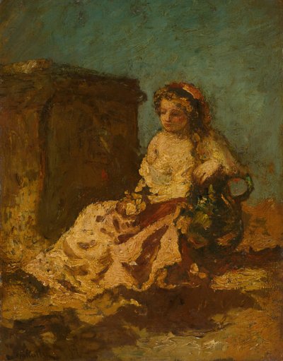 Mulher sentada para meditação, c. 187879. de Adolphe Monticelli