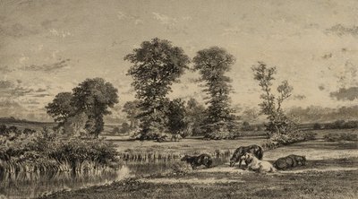 Cavalos a pastar de Adolphe Mouilleron