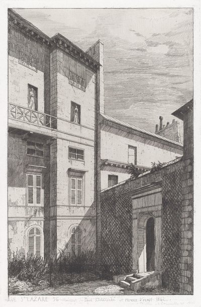 Rue St. Lazare 56, Casa de Paul Delaroche e Horace Vernet de Adolphe Théodore Jules Martial Potémont