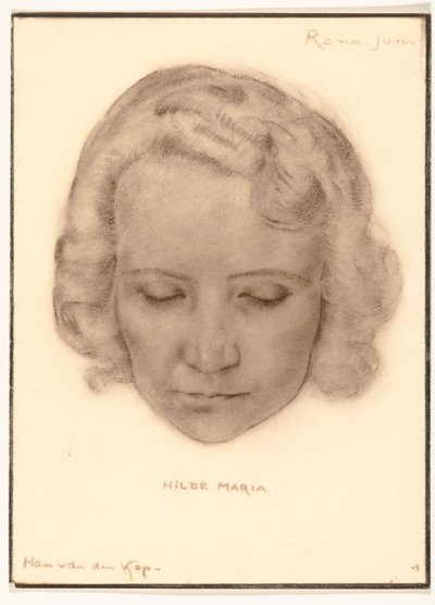 Reprodução fotográfica de um retrato de Hilde Maria por Han van der Kop de Adriaan Bijl (attributed to)