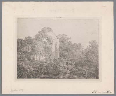 Vista das ruínas do Castelo De Haar de Adriaan Jacob Willem van Dielen