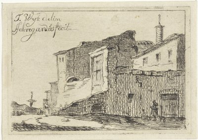 Vista de uma cidade ou vila italiana de Adriaan Schregardus