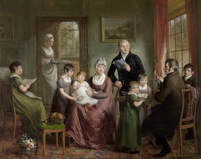 Retrato da Família de Adrianus Bonebakker com Dirk L. Bennewitz
Retrato da Família de Adrianus Bonebakker e do seu companheiro D.L. Bennewitz de Adriaan de Lelie (signed by artist)