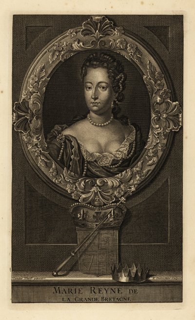 Rainha Maria II da Grã-Bretanha de Adriaan van der (after) Werff