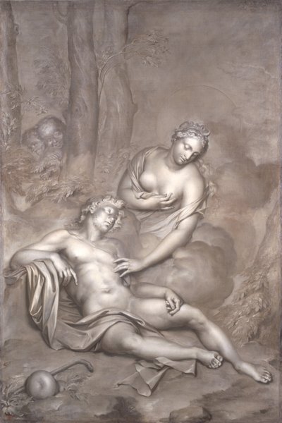 Luna (Diana) visita o Endymion adormecido, 1696 de Adriaan van der Werff