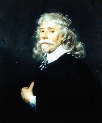 Retrato de um Homem com Cabelo Cinzento (óleo sobre tela) de Adriaen (attr.to) Hanneman