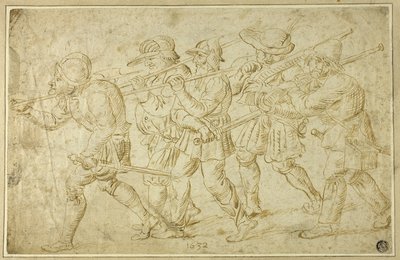 Soldados de infantaria de Adriaen Brouwer