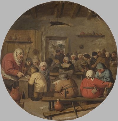 Interior de uma escola de Adriaen Brouwer