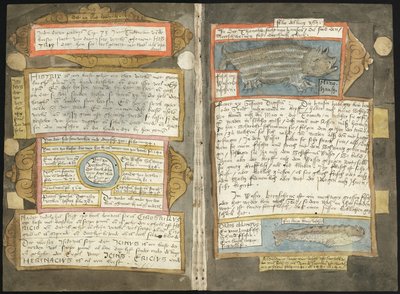 Visboeck de Adriaen Coenen - KB 78 E 54 - folios 370v (esquerda) e 371r (direita) de Adriaen Coenen