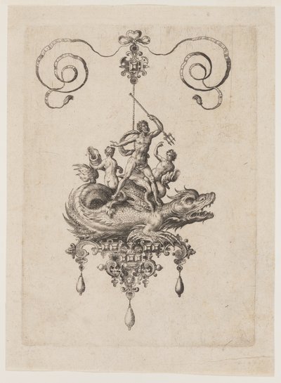 Desenhos para pendentes com monstros marinhos de Adriaen Collaert