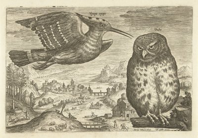 Algumas aves numa paisagem
Pássaros (título da série)
Avivm vivae (título da série) de Adriaen Collaert