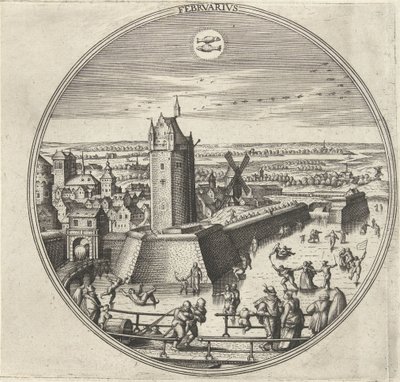 Fevereiro
Febrvarivs (título sobre o objecto)
Os doze meses (título da série) de Adriaen Collaert