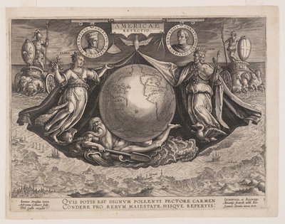 Frontispício, de Americae Retectio (A Descoberta da América) de Adriaen Collaert