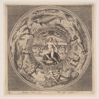Galathea, de um conjunto de desenhos para pratos (Fonds de Coupe) de Adriaen Collaert