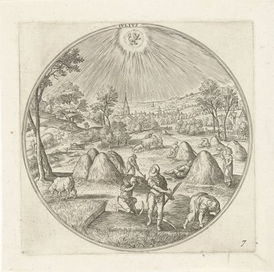 Julho Ivlivs (título no objeto) Os Doze Meses (título da série) de Adriaen Collaert