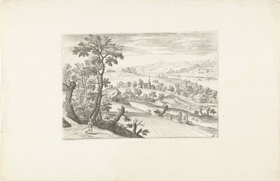Paisagem com um milharal Paisagens ao redor de Antuérpia (título da série) de Adriaen Collaert