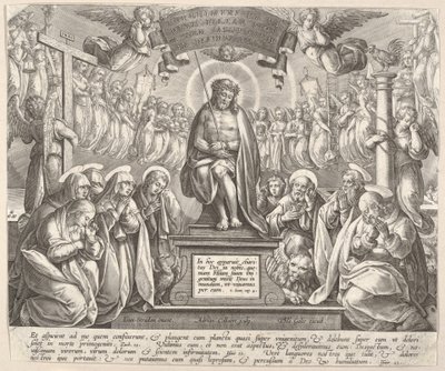 Homem das Dores com as Três Marias e os Evangelistas,.n.d. de Adriaen Collaert