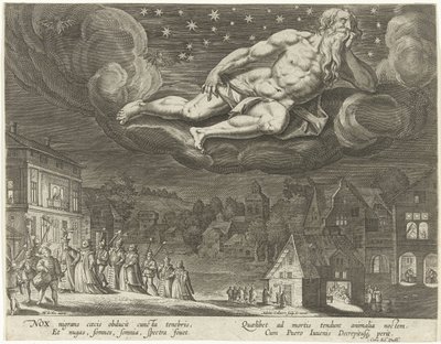 Noite As Quatro Horas do Dia (título da série) de Adriaen Collaert