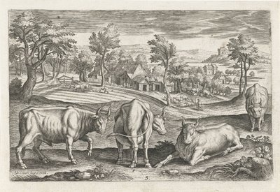 gado Animais de quatro patas (título da série) Animalivm Qvaddrvpedvm (título da série) de Adriaen Collaert