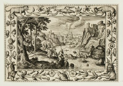 O Batismo de Cristo, a partir de Paisagens com cenas do Antigo e do Novo Testamento e cenas de caça de Adriaen Collaert