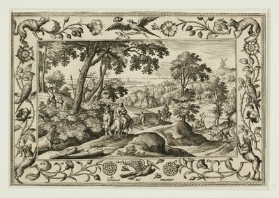 A fuga para o Egito, de Paisagens com cenas do Antigo e do Novo Testamento e Cenas de caça de Adriaen Collaert