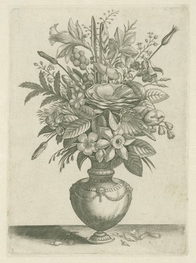 Vaso com flores, incluindo narcisos com trompete
Florilegium (título da série) de Adriaen Collaert