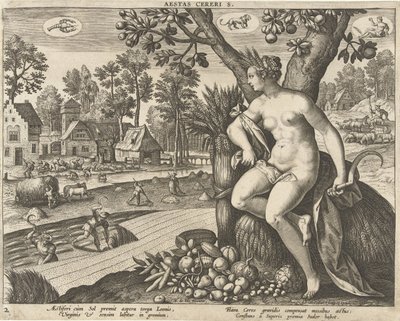 Verão Aestas cereris. (título no objeto) As Quatro Estações (título da série) de Adriaen Collaert