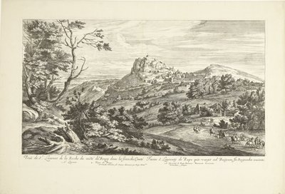 Gezicht op Saint Laurent de la Roche
Veuë de St. Laurent de la Roche du costé du Bourg dans la franche Comté (título sobre o objecto) de Adriaen Frans Boudewyns