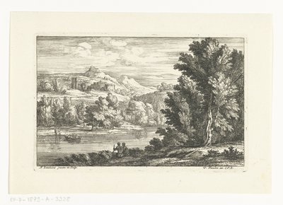 Paisagem com um rio e um castelo de Adriaen Frans Boudewyns